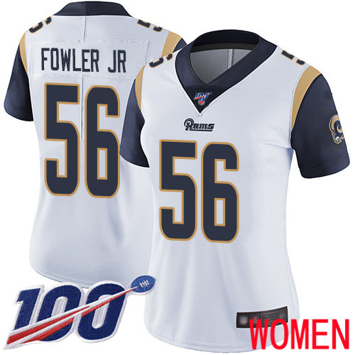 Los Angeles Rams Limited White Women Dante Fowler Jr Road Jersey NFL Football 56 100th Season Vapor Untouchable